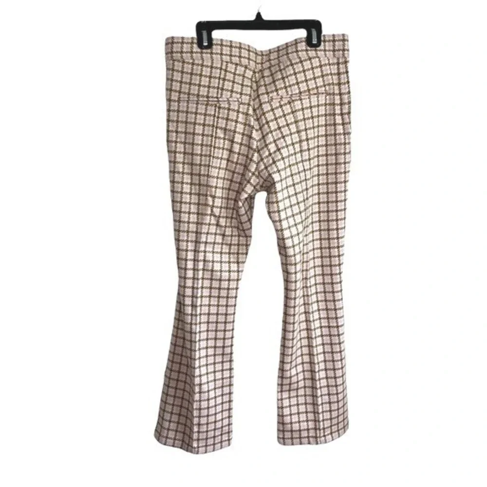 NWT Marni Houndstooth Check Cropped Flare Pants Pink Ochre IT40 US4